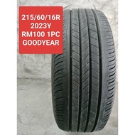 USED TAYAR 215/60/16 INCH RM100 1PC GOODYEAR 215/60/R16 2023Y CAMRY HONDA ACCORD INNOVA
