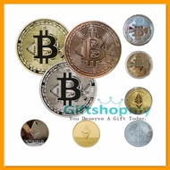 【Malaysia Stock】BITCoin Art Collectible Gold Plated Bit coin BTC with Case Acrylic Metal Antique Imi