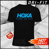 Dri Fit NEW Hoka Time To Fly Running Shoes Logo T-Shirt Tee Microfiber 160GSM Unisex Quick Dry Cool Fit Short Sleeve SS