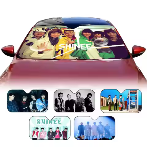 Kpop Group S-Shinee Novelty Car Front Windshield Sunshade 70x130cm Cartoon Foils Car Window Windscre