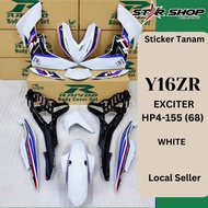 [LOCAL SELLER] COVERSET BODYSET Y16ZR Y16 EXCITER HP4-155 (68) WHITE (STICKER TANAM)