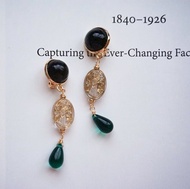 唐頓莊園復古手工制琉璃女王頭像耳夾耳環年會尾牙agete風格