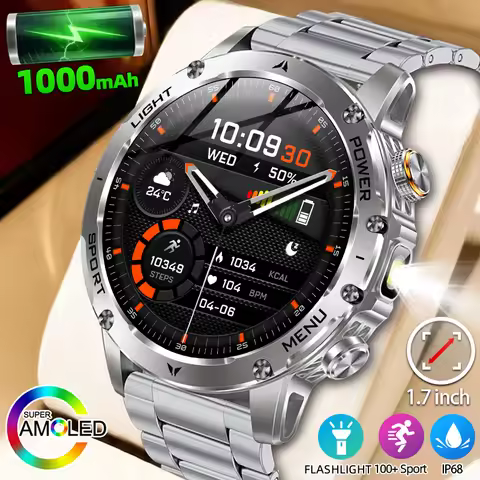 LIGE 1000mAh Smart Watch Men Smartwatch 360*360 AMOLED Screen Heart Rate Monitor Bluetooth Call IP68