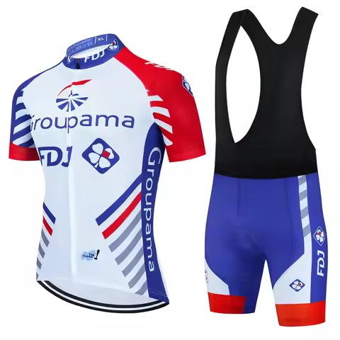 2025 Groupama FDJ TDF Cycling Jersey Sets Paris Short Sleeve Quick Dry Maillot Ciclismo Racing Bicyc
