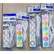 Junior 3Stop Kontak 4/ 5/ 6 Hole 1.5 M/ 3 M Extension Cable Electric Charger Plug Extension Plug