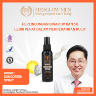 MEDGLOW MEN SPF 50 PA+++ SALMON DNA BRIGHTENING SUNSCREEN SPRAY 100 ML UV A UV B PROTECTION WATERPR