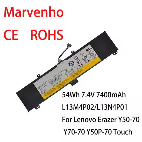New Marvenho 54Wh 7.4V 7400mAh L13M4P02 L13N4P01 Laptop Battery For Lenovo Erazer Y50-70 Y70-70 Y50P