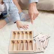 [Devoko] Montessori Spindle Box Mathematical Toy Preschool Boys Girls Wood Color