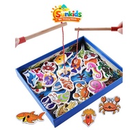 Sunkids 32-piece magnetic wooden fishing toy