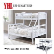 YHL CCBB Solid Wooden Bunk Bed / Single + Queen Double Decker Bed (Mattress Not Included)