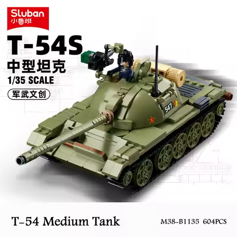 Sluban New WW2 Military 3 IN 1 The T-54S T-55A T-69S Medium Tank Building Blocks Soldiers Army Brick