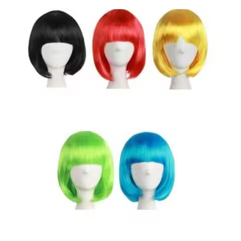 Synthetic Hair Multiple Color Short Full Wig Bob Wig Short Straight Hair Synthetic Hair