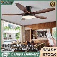 Gogeous ceiling fan with light modern 42/48/52 inch 6 speed ceiling fan with tri color light and rem