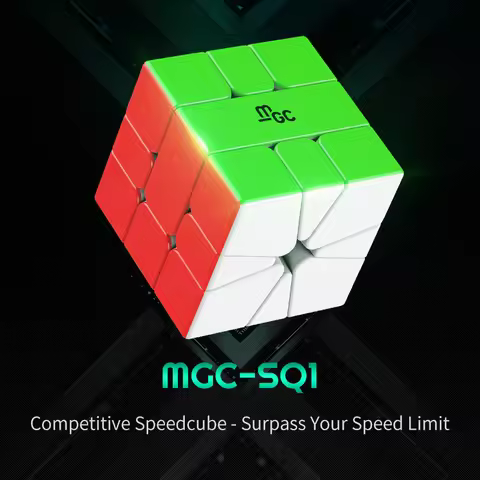 YongJun MGC SQ1 Magnetic Speed Cube Puzzle MGC Series Square 1 Stickers Professional Puzzle Cubes To
