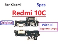 Original Charger USB Charging Port Board Flex Cable Connector For Xiaomi Redmi 10C Microphone（With I