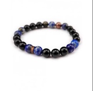 ENERGY MUSE Protection Bracelet 黑藍 男女 手環  中性 交換禮物 青金石 黑瑪瑙 黑曜石 銅金屬
