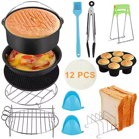 12pcs/set High Quality 7 Inch/8 Inch Air Fryer Accessories for Gowise Phillips Cozyna and Secura Fit