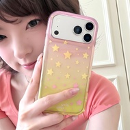 Korean Girl Sunset Peach Pink Gradient Smudge Star Suitable for iPhone 17 16 15 Pro Max i15 i16 17Pr