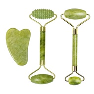 【Ready Stock】 ༽ ۞ ㉳ K50 natural jade roller massager for face roller facial liftting anti-wrinkle gua sha jade stone face massager beauty skin care tool