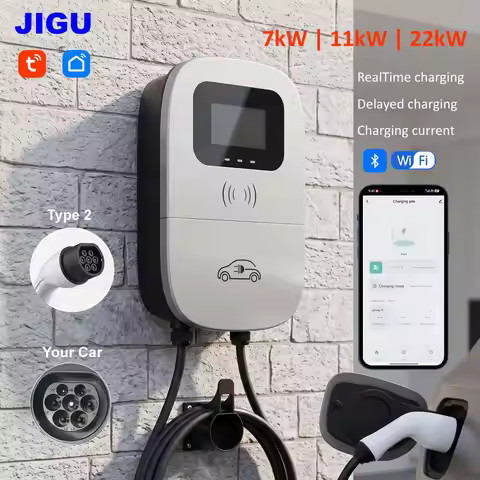 JIGU Smart Life Electric Vehicle Charging Station 7kW 11kW 22kW EV Charger Type2 Electric Car Charge