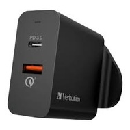 ✴️歡迎使用消費券✴️ Verbatim Dual Port 36W PD & QC 3.0 USB 充電器 (66390)