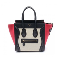 【日本直送】 CELINE CELINE 行李 micro shopper 手包 托特包 帆布 皮革 淺褐色 紅色 黑色
