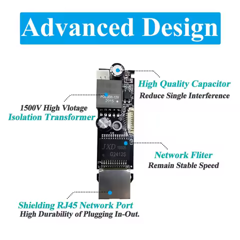 2.5G Passive PoE 48V to 24V PoE Converter, RJ45 Port Output 24V/1A, IEEE802.3af/at for Passive 24V D
