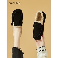 Daphne Plus Velvet Birkenstock Shoes Women's Shoes Winter 2026 New Style Loafers Cotton Shoes Leathe