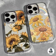 iPhone 11 Case For 11 13 12 14 15 Pro Max X 7 Plus Sunflower Pattern Transparent Soft Silicone Shock