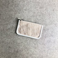 【 日本直送 名牌中古包 】Christian Dior 迪奧 緹花 零錢包 粉膚色 緹花織紋 gr2wn6