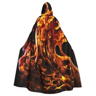 Yy Fire Flame Hooded Medieval Costume Uni Fashion Halloween Cape