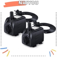 NIUYOU 2Pcs Filters, Aquarium Black Aquarium Pumps, Mini 15W Hydroponic Systems Fountain Pump
