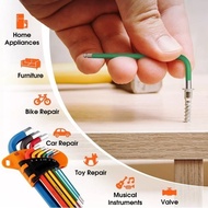 ACProS 9Pcs Allen Key Set 1.5mm -10mm Colour Coded Hexagon Hex Ball Point Torx Star Wrench Sleeve Ke