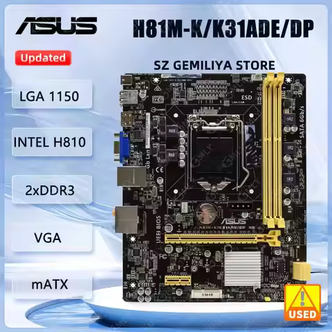ASUS H81M-K Motherboard H81M-K/K31ADE/DP_M LGA 1150 intel H81 support Core i3-4130 i3-4350 i5-4570 i