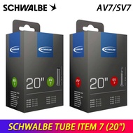 SCHWALBE Original 20 inch Bicycle Tube AV7 SV7 AV7A SV7A SV7C Butyl Rubber Bike Tube 20x1 3/8 20x1 1