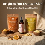 Inroots Brightening & Tan Removal Ritual Kit | Sun Tan Care Even Skin Tone Herbal Skincare Combo