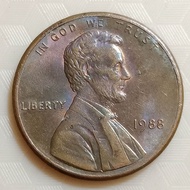 Koleksi koin kuno Asing lawas 1 Cent Abraham Lincoln 1988