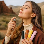 包送貨 -便攜香水樽10ml 仿小羊皮香水瓶 香水分裝樽 隨身噴霧瓶 香水補充瓶 酒精分裝瓶 香水分裝瓶  分裝香水瓶 便攜小樽 (黑色)