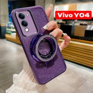 For Vivo Y04 4G 2025 Phone Case Bling Ring Holder Magnetic Casing VivoY04 Y39 Y29 Y29S Y29T V50 Lite