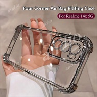 Realme 14x 14 5G Four Corner Air Bag Plating Anti Drop Transparent Phone Case For Realme 14 14X Real