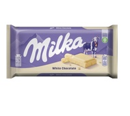 Milka Chocolate Bar White Chocolate น้ำหนัก 100 กรัม BBF.10/11/25