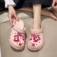 Strawberry Bear New Style Slippers Two-Wear Beach Cute Female Cartoon Hole Sandals Baotou Shoes Nurs