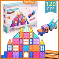 120pcs Magnetic Tiles Building Blocks Toys Colorful STEM 3D Magnetic Window Tiles Educational Kids T