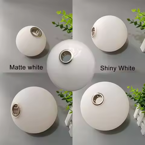 Glossy White Globe G9 Glass Shade Replacement with 2cm Thread D6cm D8cm D10cm D12cm D15cm Shiny Whit