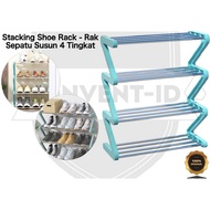 4 Tier Stacking Shoe Rack Slipper Rack Zigzag Shoe Rack Size 45 x 19 x 51 cm