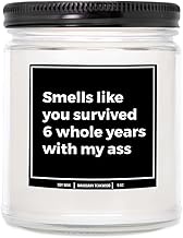 YouNique Designs 6th Wedding Anniversary Candle for Him & Her 9oz Candle, Iron Gift Ideas, 6 Year We