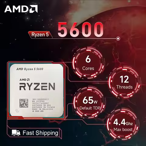 AMD Ryzen 5 5600 L3=32M 3.5GHz 6-Core 12-Thread R5 5600 Gaming Processor 65W 7NM DDR4 Socket AM4 No 