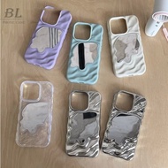 Niche Fashionable Solid Color Corrugated Mirror Shock-Resistant Suitable For iPhone 16 15 14 13 Pro 