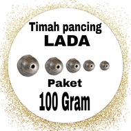 Paket 100 Gram | 1 Ons Timah pemberat  pancing tipe lada lebih aerodinamis