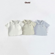 Obebi Cotton Polo Shirt with Basic Embroidery for School and Outings for Boys and Girls from 5kg - 1